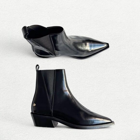 Anine Bing Bekah Flat Ankle Chelsea Boots in Black - Picture 1 of 8